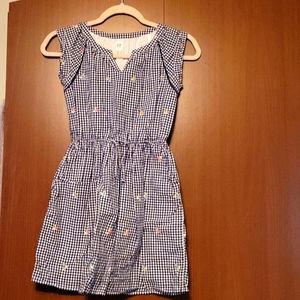 Gap Kids check cap sleeve dress size 10